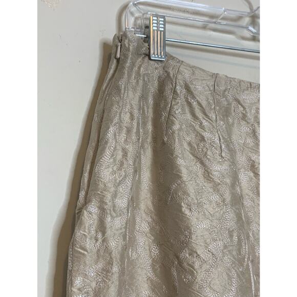 Talbots beige silk embroidered dress pants size 14 - Picture 9 of 9